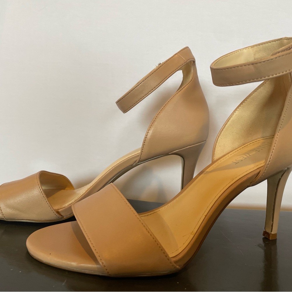 Nine West Elegant Nude Strappy Pumps